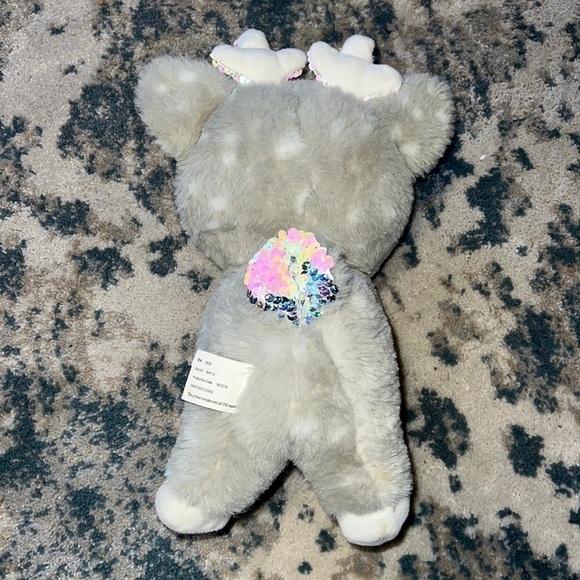 Justice Deer Gray Soft Plush Sequin Stuffed Animal Toy 11" - Picture 3 of 7